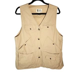 Trail Designs tan cotton hiking fishing hunting cargo vest Size Large